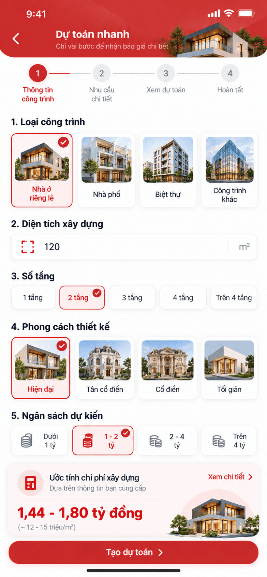 App xây dựng